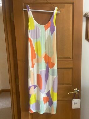 Alice & Olivia James Bodycon midi dress with pastel colors worn once EUC!